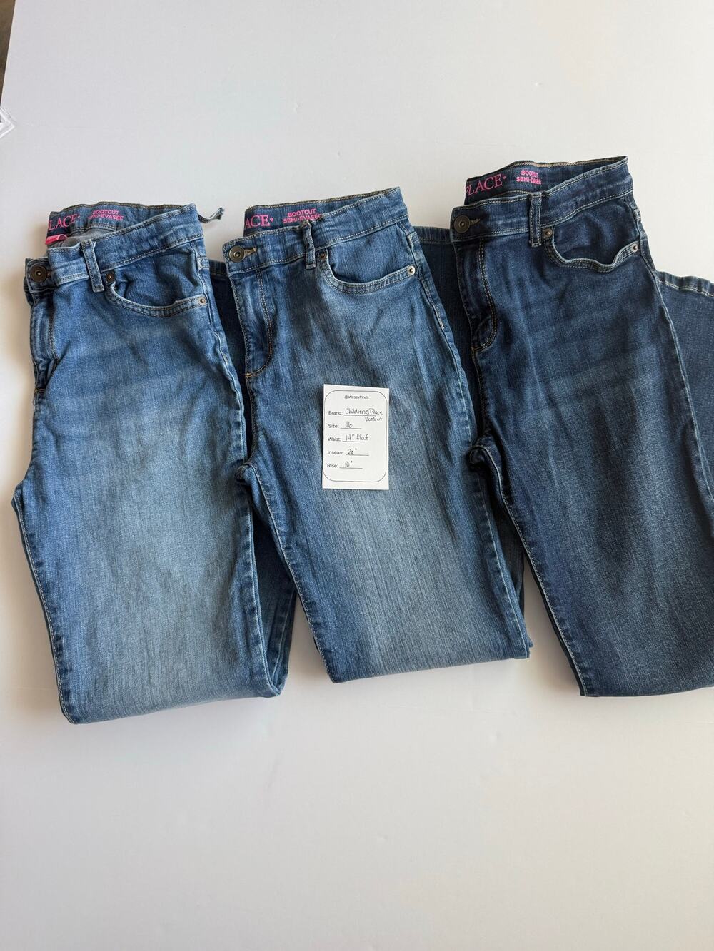 Children's Place Girls Bootcut Jeans Lot of 3 Size 16